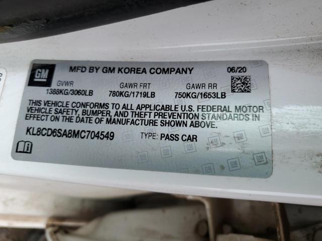 KL8CD6SA8MC704549 Chevrolet SPARK 1LT