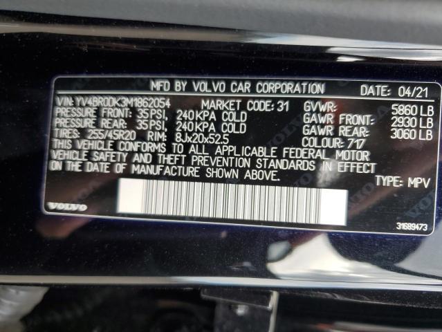 YV4BR0DK3M1862054 Volvo Xc60 T8 Recharge Inscription Express