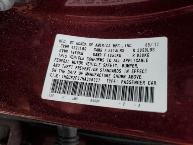 1HGCR2F57HA308307 Honda Accord Sport