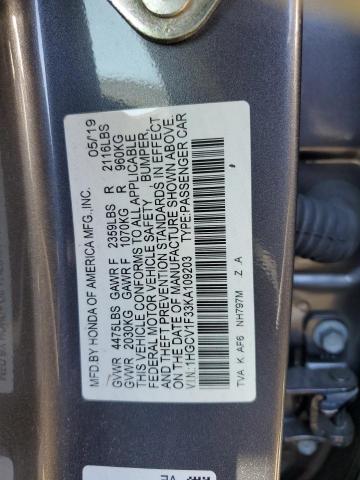 1HGCV1F33KA109203 Honda Accord Sport