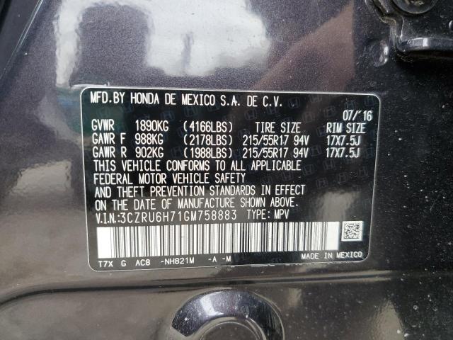 3CZRU6H71GM758883 Honda Hr-v Exl