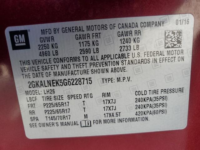 2GKALNEK5G6228715 GMC Terrain Sle