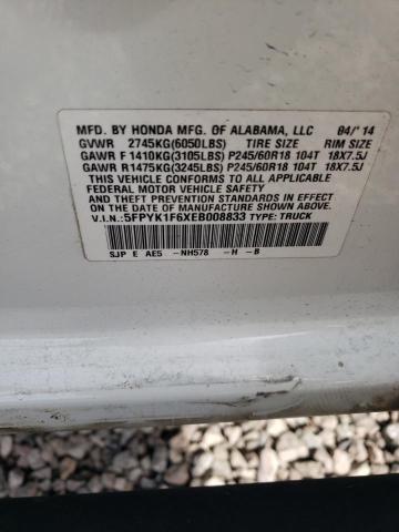 5FPYK1F6XEB008833 Honda Ridgeline Rtl-s