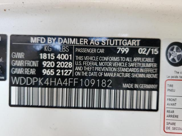 WDDPK4HA4FF109182 Mercedes-Benz SLK 250