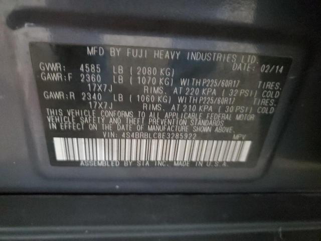 4S4BRBLC8E3285922 Subaru Outback 2.5i Limited