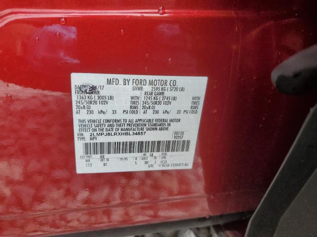 2LMPJ8LRXHBL34857 Lincoln Mkx Reserve
