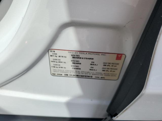 5YJXCBE23GF029418 Tesla MODEL X