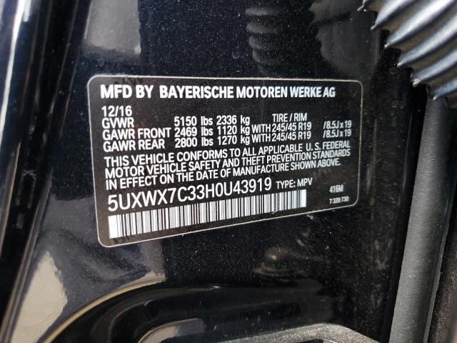 5UXWX7C33H0U43919 BMW X3 Xdrive35i