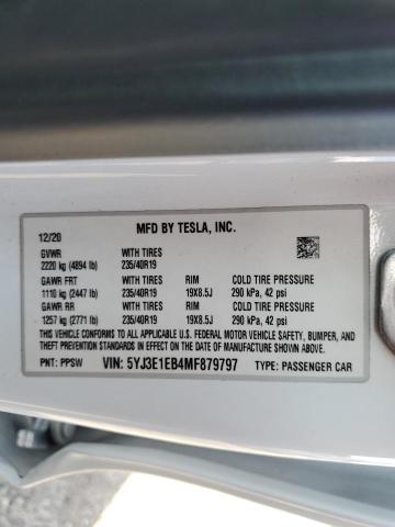 5YJ3E1EB4MF879797 Tesla MODEL 3