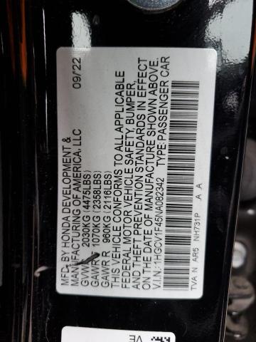 1HGCV1F45NA082342 Honda Accord Sport Se