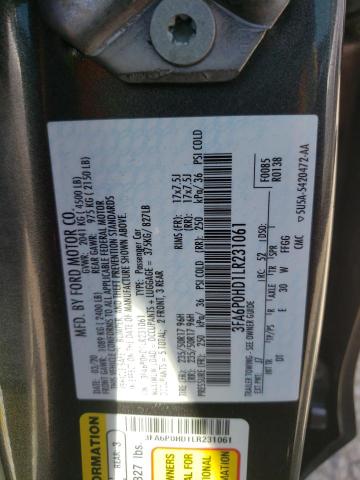 3FA6P0HD1LR231061 Ford FUSION SE