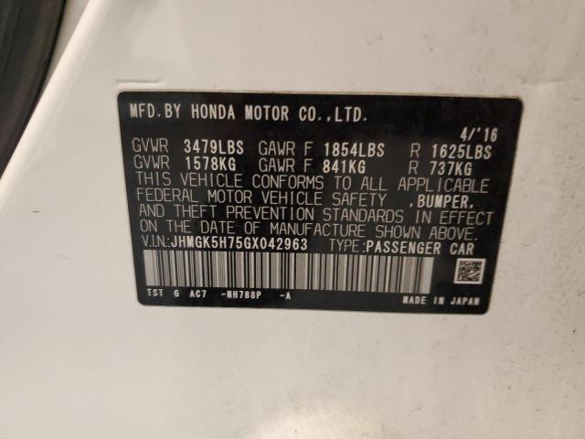 JHMGK5H75GX042963 Honda FIT EX