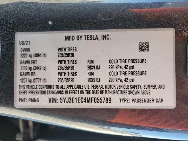 5YJ3E1EC4MF055789 Tesla MODEL 3