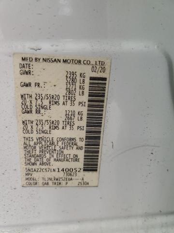 5N1AZ2CS7LN140052 Nissan MURANO SL