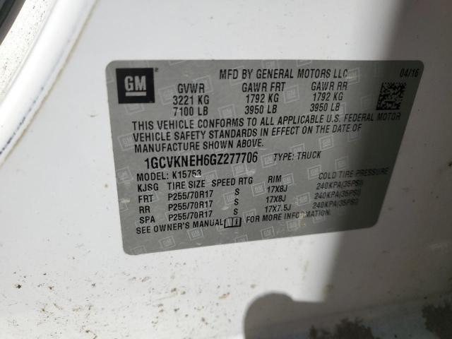 1GCVKNEH6GZ277706 Chevrolet Silverado K1500