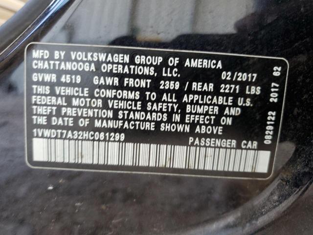 1VWDT7A32HC061299 Volkswagen Passat R-line