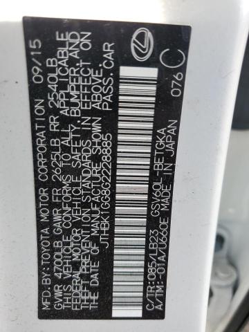 JTHBK1GG8G2228885 Lexus ES 350