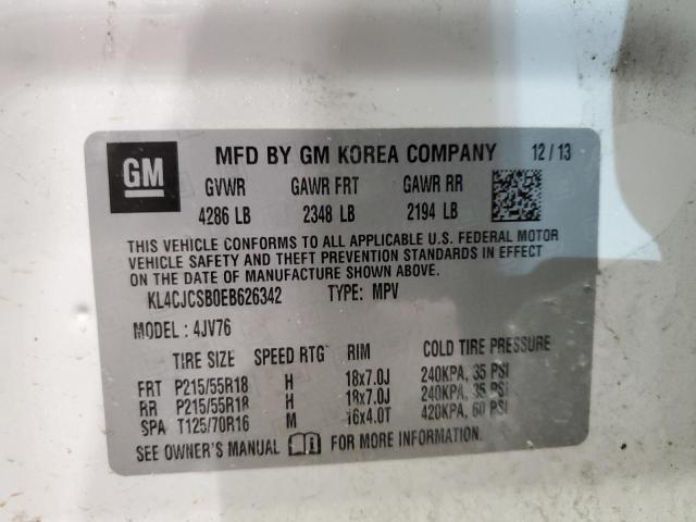 KL4CJCSB0EB626342 Buick Encore