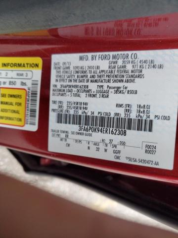 3FA6P0K94ER162308 Ford Fusion Titanium