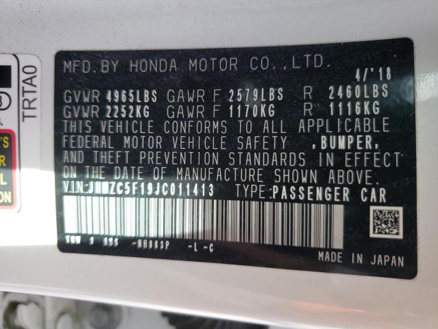 JHMZC5F19JC011413 Honda Clarity