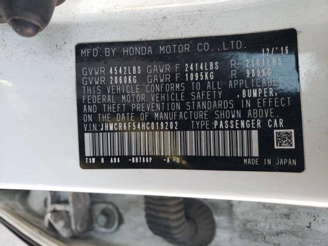 JHMCR6F54HC019202 Honda Accord Hybrid Exl