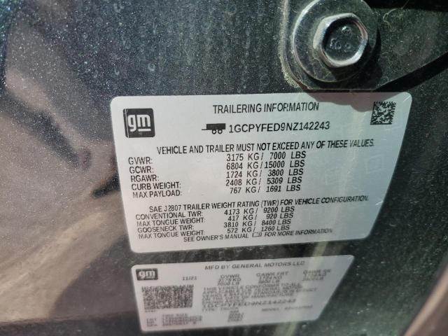 1GCPYFED9NZ142243 Chevrolet Silverado Ltd K1500 Lt Trail Boss