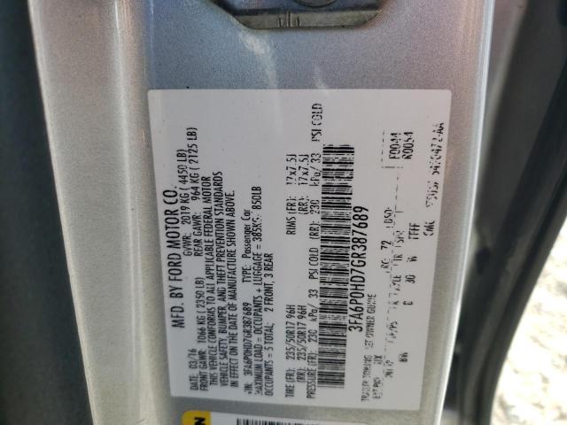 3FA6P0HD7GR387689 Ford FUSION SE
