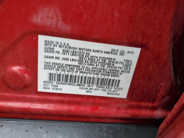 4A4AR3AU8FE046211 Mitsubishi Outlander Sport Es