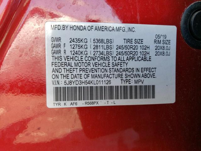 5J8YD3H54KL011126 Acura Mdx Technology