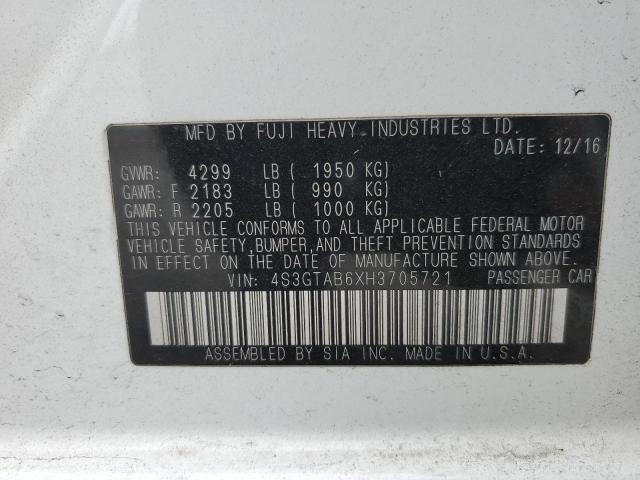 4S3GTAB6XH3705721 Subaru Impreza Premium