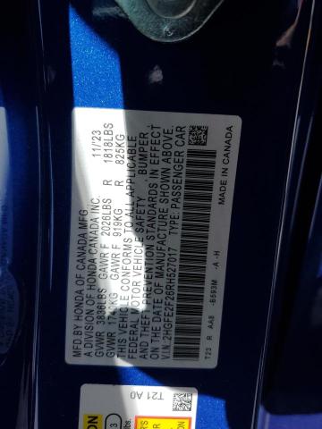 2HGFE2F26RH527017 Honda Civic Lx