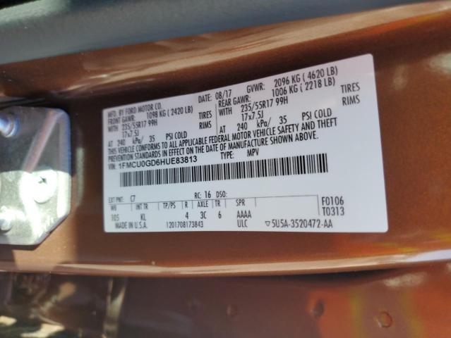 1FMCU0GD6HUE83813 Ford ESCAPE SE