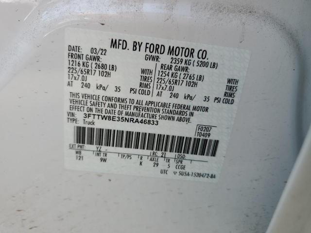 3FTTW8E35NRA46833 Ford Maverick Xl