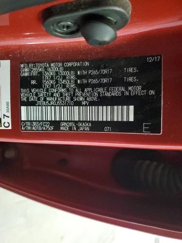 JTEBU5JR0J5531710 Toyota 4runner Sr5/sr5 Premium