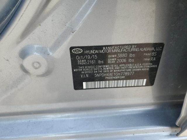 5NPDH4AE1GH778977 Hyundai ELANTRA SE