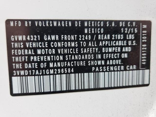 3VWD17AJ1GM296584 Volkswagen Jetta Sport