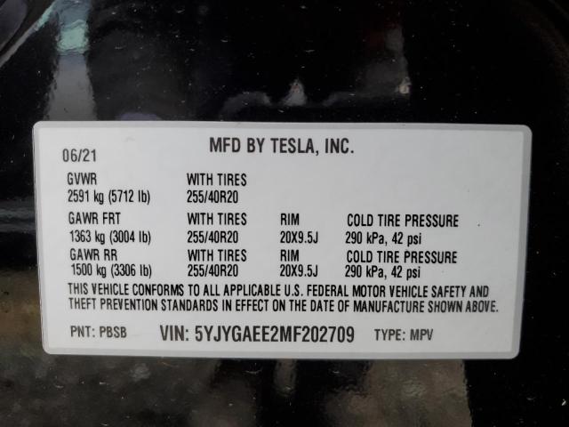 5YJYGAEE2MF202709 Tesla Model Y
