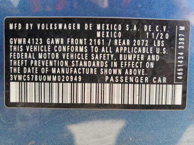 3VWC57BU0MM020949 Volkswagen JETTA S