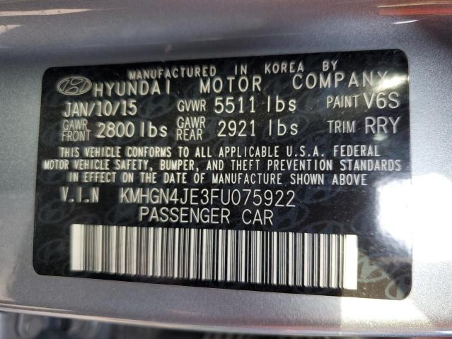 KMHGN4JE3FU075922 Hyundai Genesis 3.8l