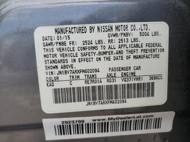 JN1BV7ARXFM402094 Infiniti Q50 BASE
