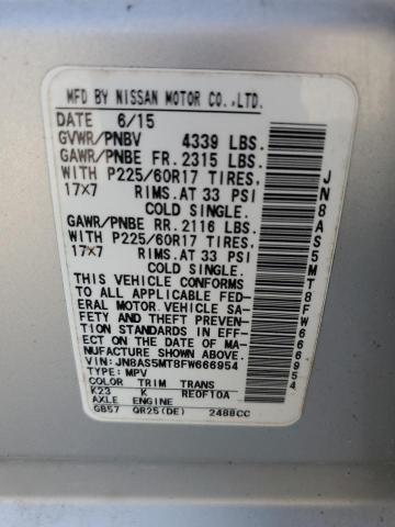JN8AS5MT8FW666954 Nissan Rogue Select S