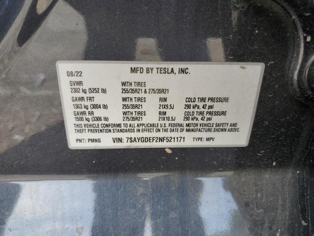 7SAYGDEF2NF521171 Tesla Model Y