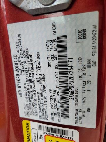 3FA6P0PU2ER264171 Ford Fusion Se Phev