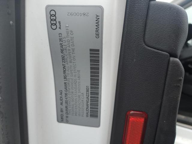 WAUDNAF40JA223831 Audi A4 PREMIUM