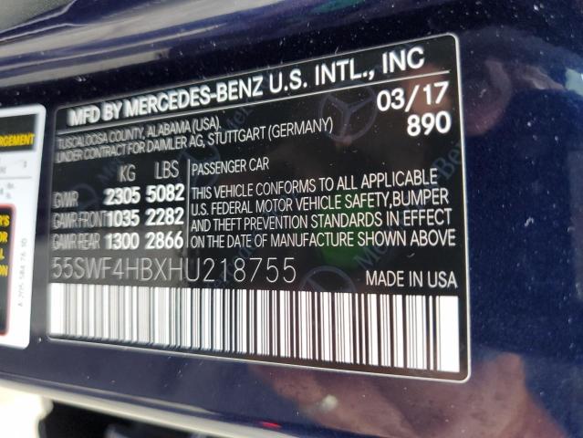 55SWF4HBXHU218755 Mercedes-Benz C 350E