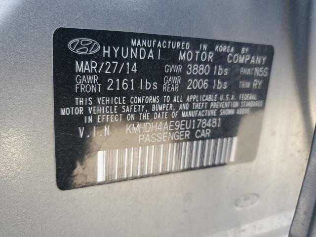 KMHDH4AE9EU178481 Hyundai ELANTRA SE