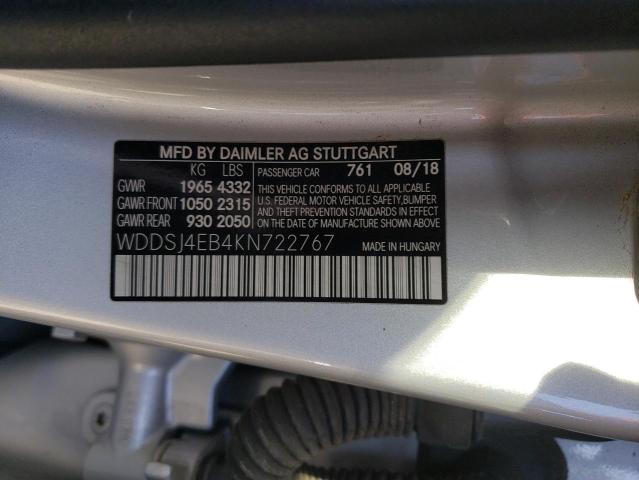 WDDSJ4EB4KN722767 Mercedes-Benz CLA 250