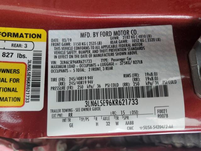 3LN6L5E96KR621733 Lincoln Mkz Reserve Ii