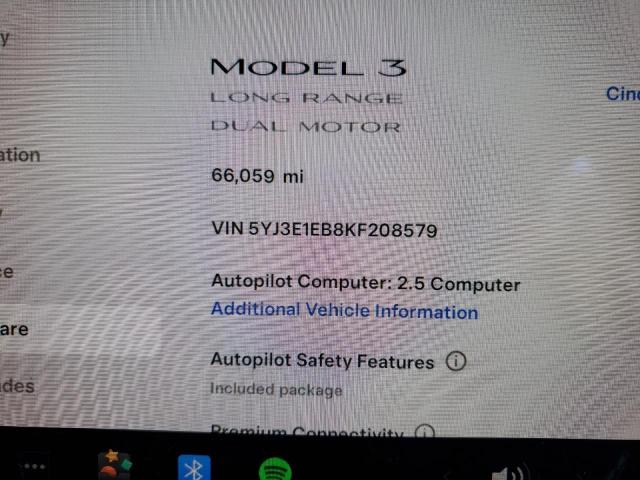 5YJ3E1EB8KF208579 Tesla MODEL 3