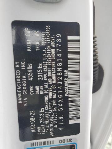 5XXG14J28NG147739 KIA K5 LXS